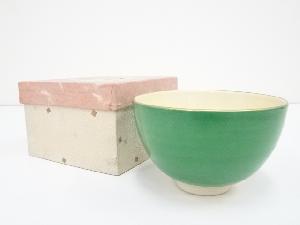 京焼　橋本紫雲造　緑釉茶碗